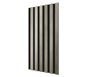 Комплект акуст.панелей, черный войлок, 600х300х19мм, рейки ЭКОПОЛИМЕР, платина матовая/2шт.