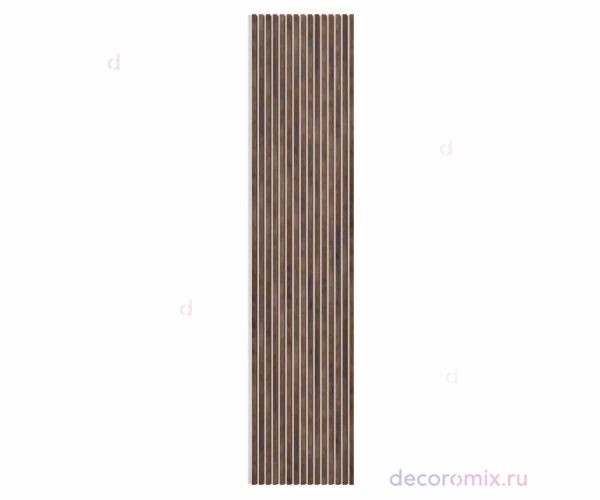 Акустическая панель, серый войлок, 2750х600х19мм, рейки МДФ дуб барон темный