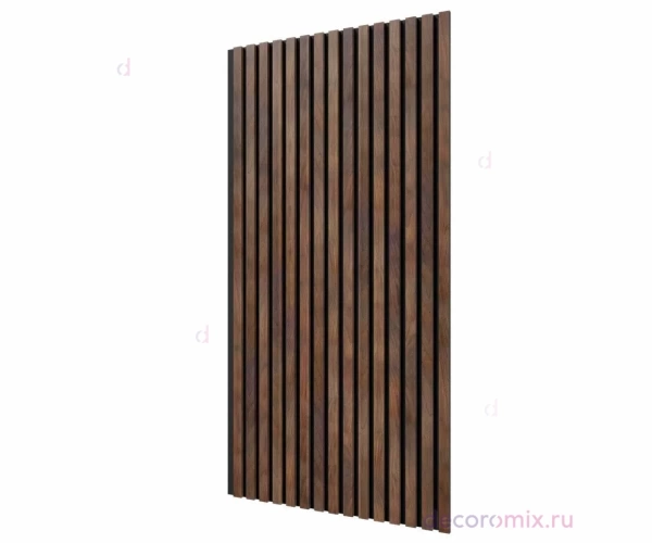 Акустическая панель, черный войлок, 1200х600х19мм, рейки МДФ дуб барон темный