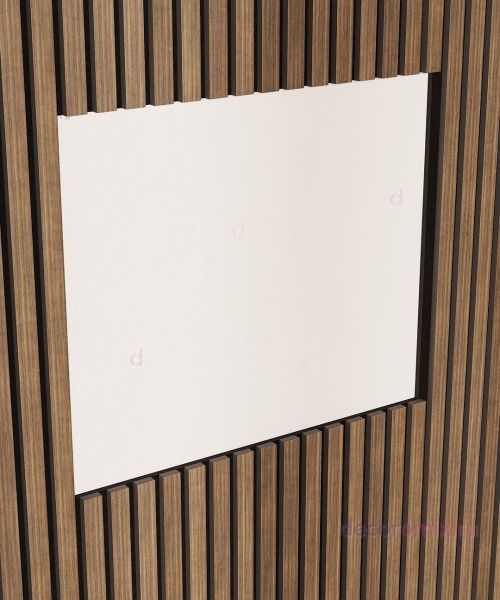 Акустическая панель, черный войлок, 2750х600х21мм, рейки МДФ, шпон дуб маррон коричневый