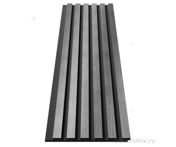 Комплект акуст.панелей, черный войлок, 1200х300х19мм, рейки ЭКОПОЛИМЕР, хром матовый/2шт.