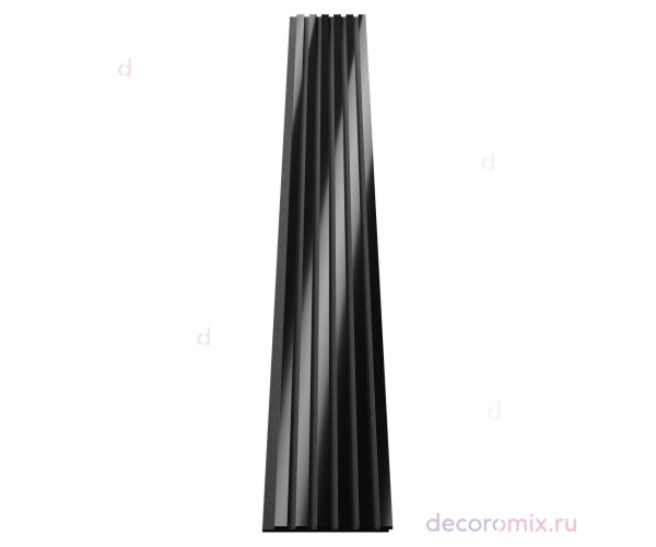 Комплект акуст.панелей, черный войлок, 3000х300х19мм, рейки ЭКОПОЛИМЕР, черное зеркало/2шт.