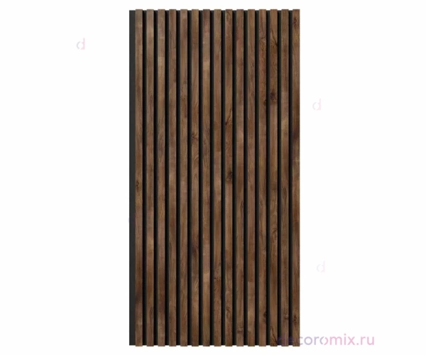 Акустическая панель, черный войлок, 1200х600х19мм, рейки МДФ дуб старинный натуральный