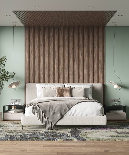 Акустическая панель, серый войлок, 2750х600х19мм, рейки МДФ дуб старинный натуральный