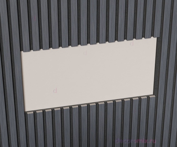 Акустическая панель, черный войлок, 600х600х21мм, рейки МДФ, шпон дуб антрацит темно-серый