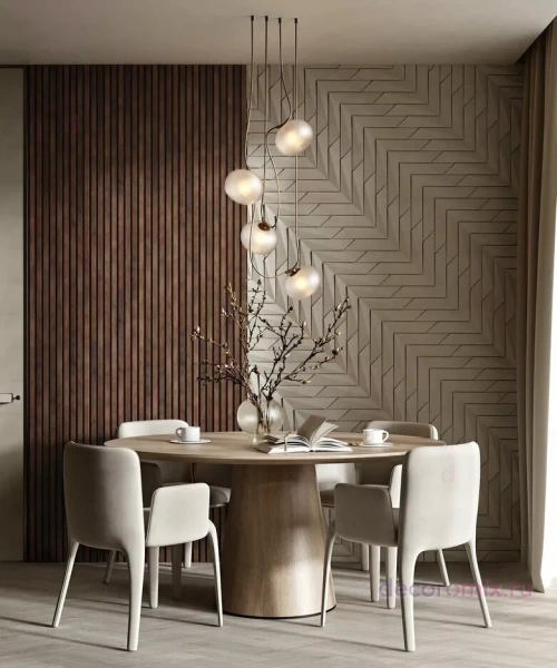 Акустическая панель, черный войлок, 1200х600х19мм, рейки МДФ дуб барон темный