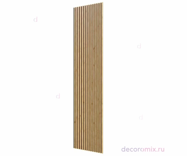 Акустическая панель, черный войлок, 2750х600х19мм, рейки МДФ дуб медный