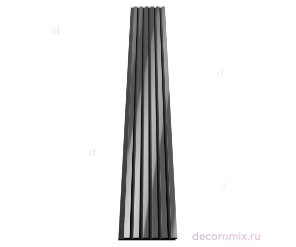 Комплект акуст.панелей, черный войлок, 3000х300х19мм, рейки ЭКОПОЛИМЕР, хром/2шт.