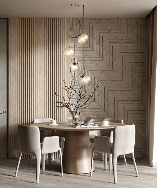 Акустическая панель, черный войлок, 1200х600х19мм, рейки МДФ ясень тирамису