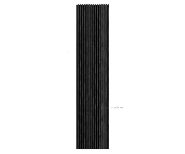 Акустическая панель, черный войлок, 2750х600х19мм, рейки МДФ дуб графит