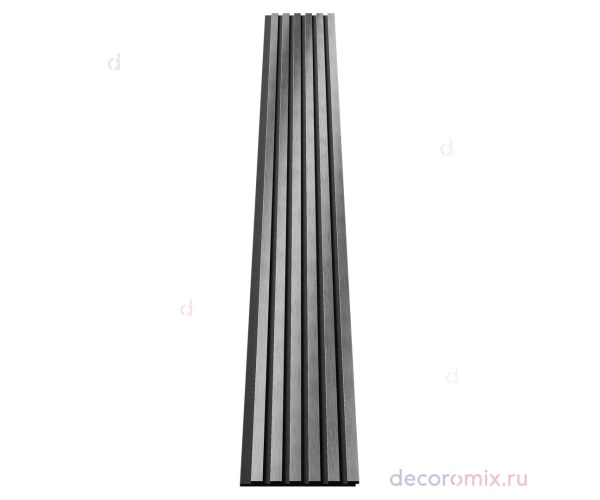 Комплект акуст.панелей, черный войлок, 3000х300х19мм, рейки ЭКОПОЛИМЕР, хром матовый/2шт.