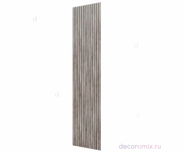 Акустическая панель, серый войлок, 2750х600х19мм, рейки МДФ дуб дымчатый