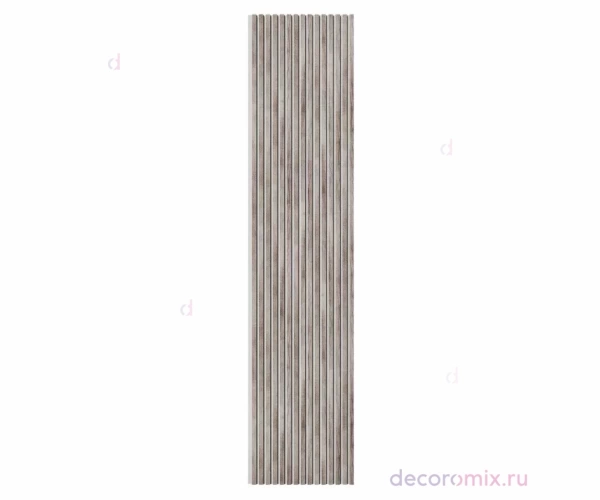 Акустическая панель, серый войлок, 2750х600х19мм, рейки МДФ дуб дымчатый