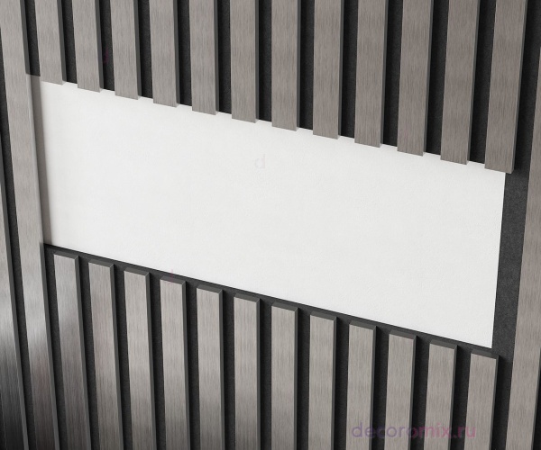 Комплект акуст.панелей, черный войлок, 3000х300х19мм, рейки ЭКОПОЛИМЕР, хром матовый/2шт.