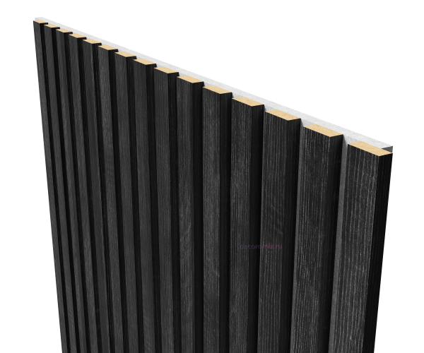 Акустическая панель, серый войлок, 2750х600х19мм, рейки МДФ дуб графит