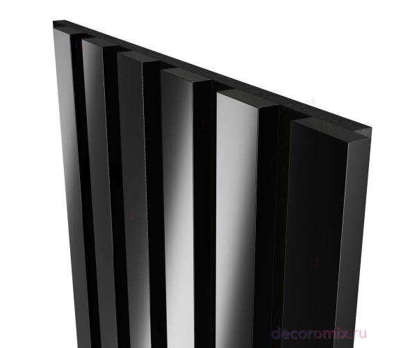 Комплект акуст.панелей, черный войлок, 3000х300х19мм, рейки ЭКОПОЛИМЕР, черное зеркало/2шт.