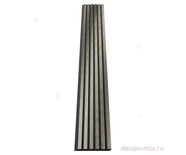 Комплект акуст.панелей, черный войлок, 3000х300х19мм, рейки ЭКОПОЛИМЕР, платина матовая/2шт.