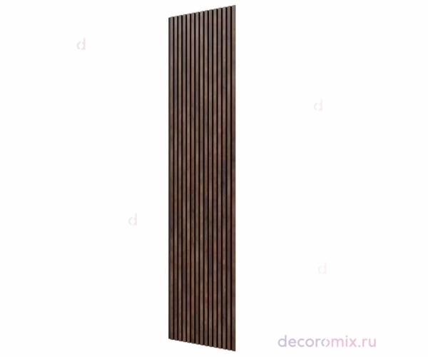 Акустическая панель, черный войлок, 2750х600х19мм, рейки МДФ дуб барон темный