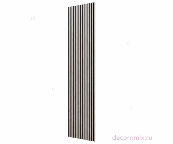 Акустическая панель, черный войлок, 2750х600х19мм, рейки МДФ дуб старинный светло-серый