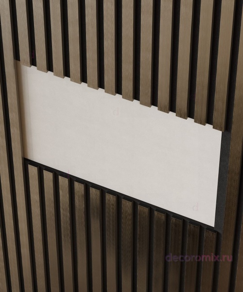 Комплект акуст.панелей, черный войлок, 1200х300х19мм, рейки ЭКОПОЛИМЕР, шампань/2шт.