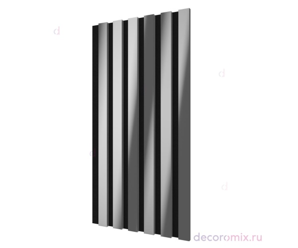 Комплект акуст.панелей, черный войлок, 600х300х19мм, рейки ЭКОПОЛИМЕР, хром/2шт.