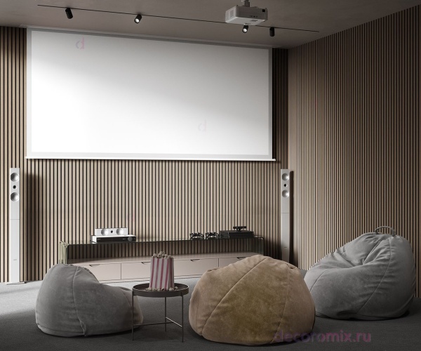 Акустическая панель, черный войлок, 600х600х21мм, рейки МДФ, шпон дуб латте бежевый