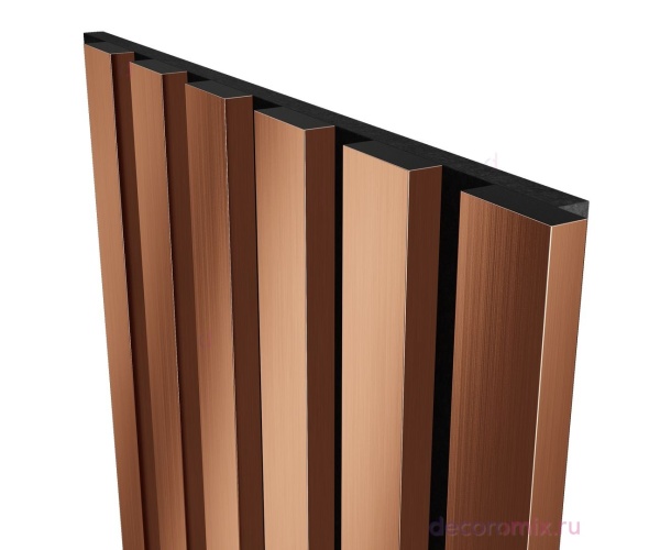 Комплект акуст.панелей, черный войлок, 3000х300х19мм, рейки ЭКОПОЛИМЕР, красная медь/2шт.