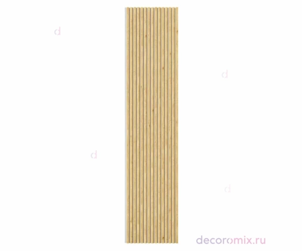 Акустическая панель, серый войлок, 2750х600х19мм, рейки МДФ дуб медный