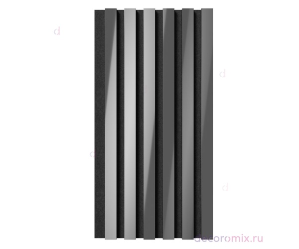 Комплект акуст.панелей, черный войлок, 600х300х19мм, рейки ЭКОПОЛИМЕР, хром/2шт.