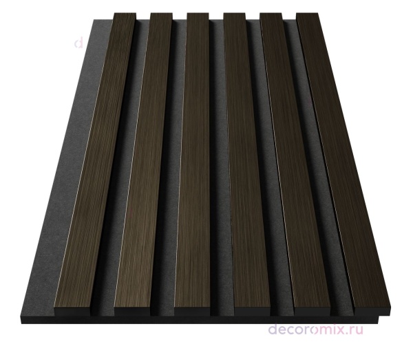 Комплект акуст.панелей, черный войлок, 600х300х19мм, рейки ЭКОПОЛИМЕР, шампань/2шт.